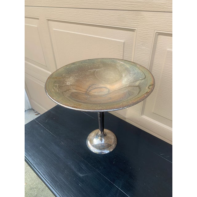 A gorgeous large silver plate compote USA, Late 20th Century Measures: 11.75"W x 11.75"D x 10.75"H Very good original...