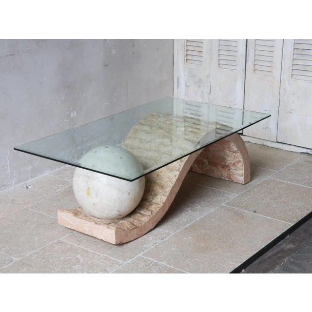 Postmodern Mactan Stone Geometric Coffee Table by Magnusen Ponte, 1980s For Sale - Image 10 of 10