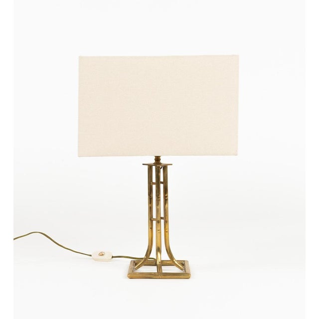 Metal Table Lamps in Brass and Faux Bamboo, Italy, 1960s, Set of 2 For Sale - Image 7 of 14