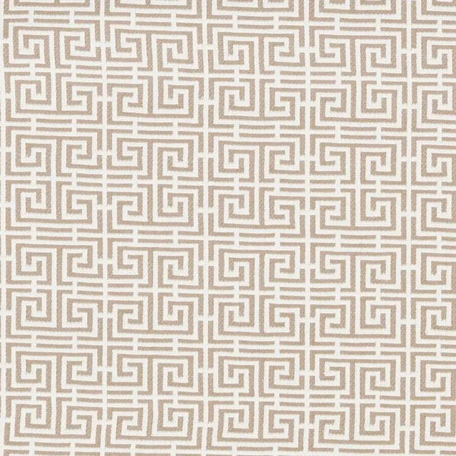 Sample - Schumacher Chinois Fret Fabric in Natural / Ivory For Sale