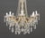 Italian Crystal Chandelier, with eight-branch brass frame &nbsp;waterfall crystal bead form and faceted tear drops. 42" H...
