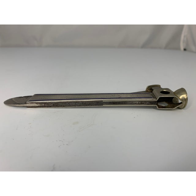 Metal Vintage .935 Silver & Enamel Cigar Cutter, Rostfrei Hallmarked For Sale - Image 7 of 10