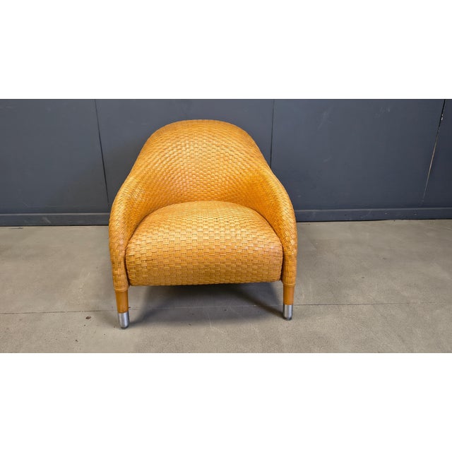 Braided Leather Armchair by Antonio Citterio, 1980s For Sale - Image 10 of 13