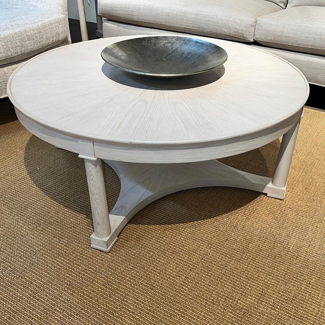 White Oak Round Coffee Table For Sale In Greensboro - Image 6 of 8