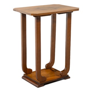 French Art Deco Side Table in Walnut, 1930s For Sale