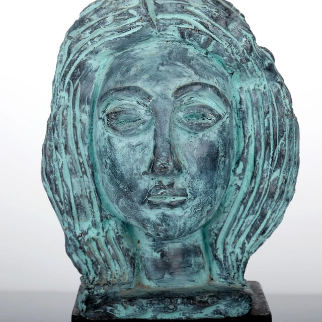 1950s Tibor Jankay "Irenke" Mid-Century Modern Ceramic Sculpture on Wood Base For Sale - Image 5 of 12