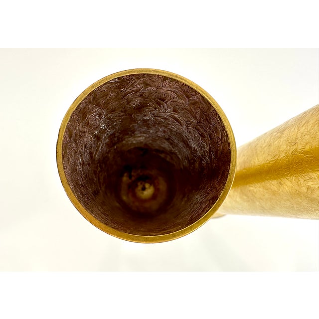 Glass 1950s Vintage Art Deco 24 Karet Gold Glass Vases- a Pair For Sale - Image 7 of 10