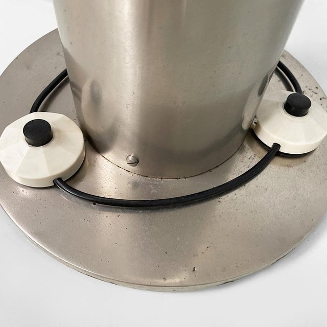 Italian Space Age Round Floor Lamp in Metal with White Interior, 1970s For Sale - Image 15 of 18