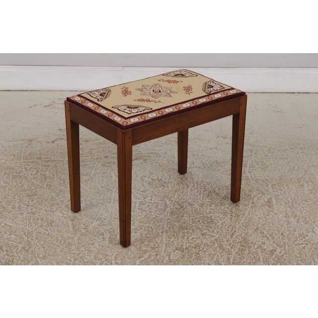 Stickley Cherry Kneehole Desk Vanity & Bench For Sale - Image 12 of 18