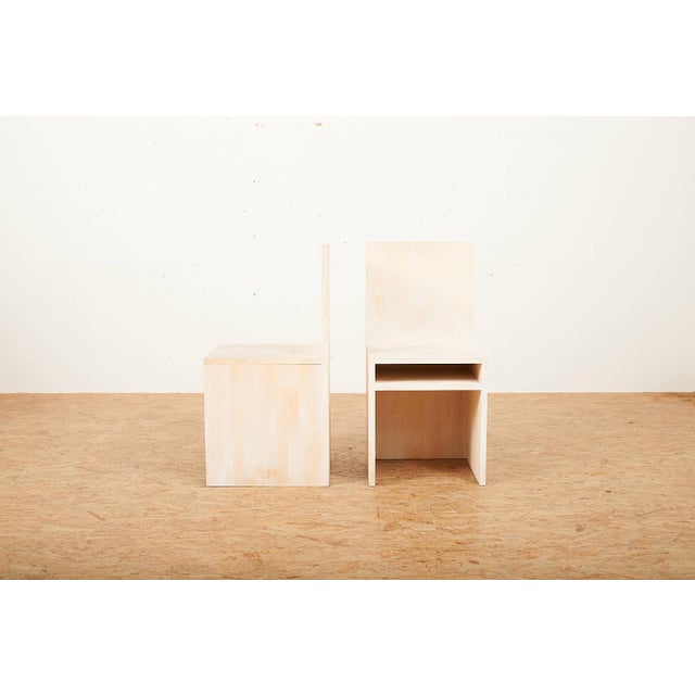 2000 - 2009 Chairs in Wood Construction with Shelf and White Stained by Felice Dittli, 2006, Set of 2 For Sale - Image 5 of 13