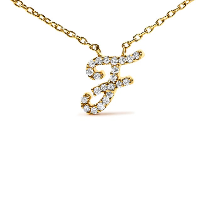 Embrace the elegance of personalization with this stunning 10K Yellow gold pendant, delicately crafted into a flowing...