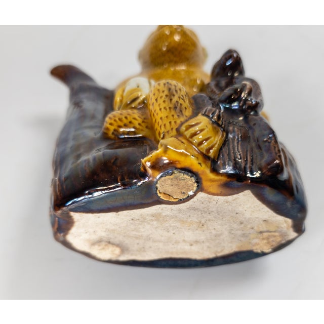 20th Century Chinese Yellow and Brown Monkey Teapot For Sale - Image 9 of 9