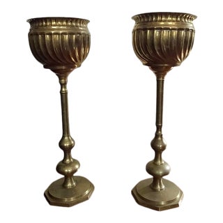 Regency Brass Planter on Stands - A Pair For Sale