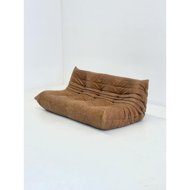 Togo 3-Seater Sofa in Cognac Leather by Michel Ducaroy for Ligne Roset For Sale - Image 10 of 10