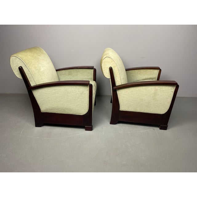 Mid-Century Modern Art Deco Dutch Lounge Chairs attributed to Pander & Zonen, the Hague, 1930s, Set of 2 For Sale - Image 3 of 13