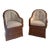 1960s Vintage Cottage Wicker Braided Rattan Arm Chairs With New Upholstery - Set of 2 For Sale