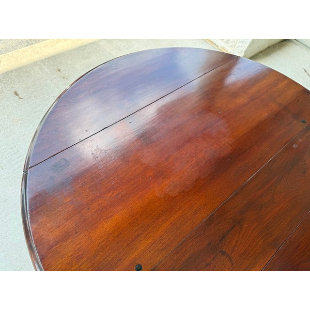 Antique Mahogany Drop Leaf Table With Pedestal Base For Sale - Image 14 of 14