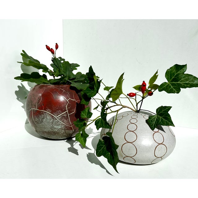 Studio Ceramic Vase in Spherical Shape by Uwe Schellbach, Germany, 1980s For Sale - Image 18 of 18