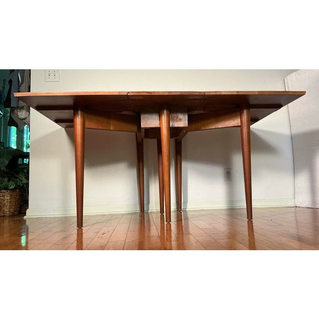 Wood Conant Ball Dining Farm Table Drop Leaf Gate Leg Folding Solid Maple, Circa 1960’s For Sale - Image 7 of 12