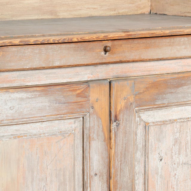 19th Century Swedish Original Hand-Painted Pine Sideboard Buffet Cabinet For Sale - Image 10 of 18