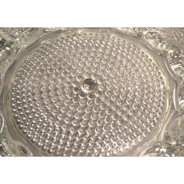 Glass 1950s Vintage Hobnail Clear Indiana Glass Egg Plate Divided Relish Tray Glass Oyster Platter For Sale - Image 7 of 12