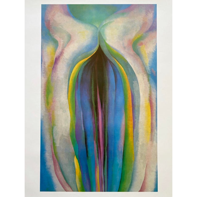 Georgia O'Keeffe Vintage 1980's Modernist Lithograph Print Poster " Grey Line With Black, Blue and Yellow " 1923 For Sale - Image 12 of 12