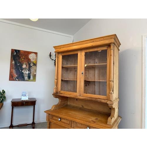 Wood Antique Gründerzeit Kitchen Cupboard in Softwood, 1890s For Sale - Image 7 of 17