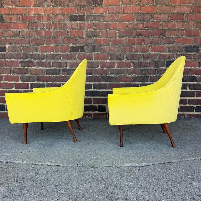 Pair of Paul McCobb Symmetric Group Mid-Century Yellow Round Back Chairs For Sale In Cleveland - Image 6 of 12