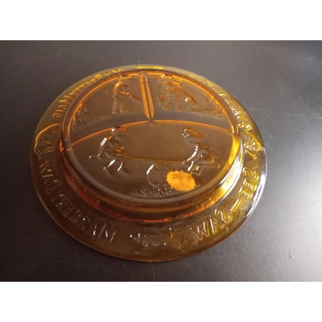 This is a VTG Amber Tiara Glass 8.5" Divided Plate. Procured at an auction