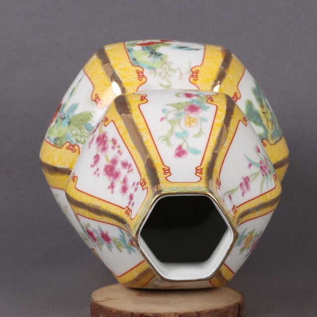Ceramic Mid 20th Century Famille Jaune Porcelain Double-Gourd Vase With Zodiac Motifs For Sale - Image 7 of 9
