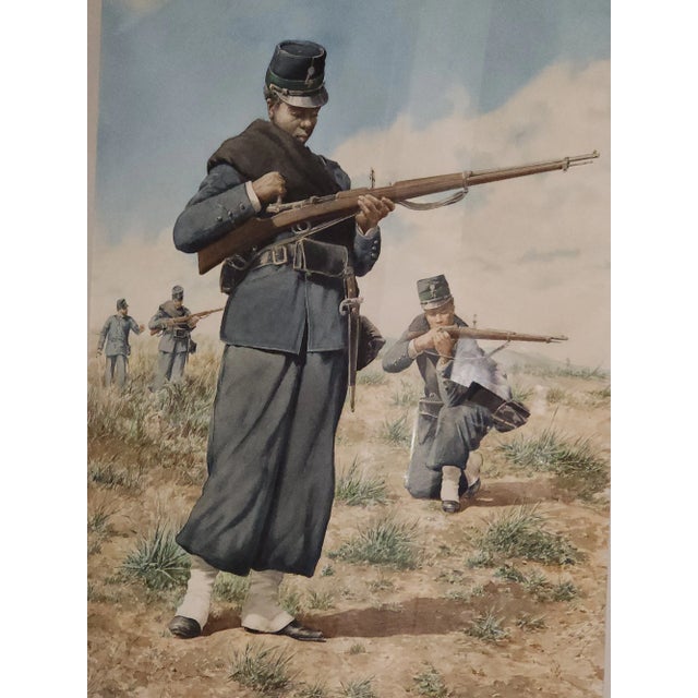 Juan Sannuy (1850-1905) Listed Artist 1898 Watercolor Soldiers in Field For Sale - Image 9 of 12