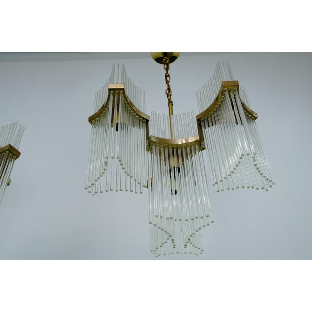 Brass and Glass Chandeliers by Gaetano Sciolari, Italy, 1970s, Set of 2 For Sale - Image 16 of 18