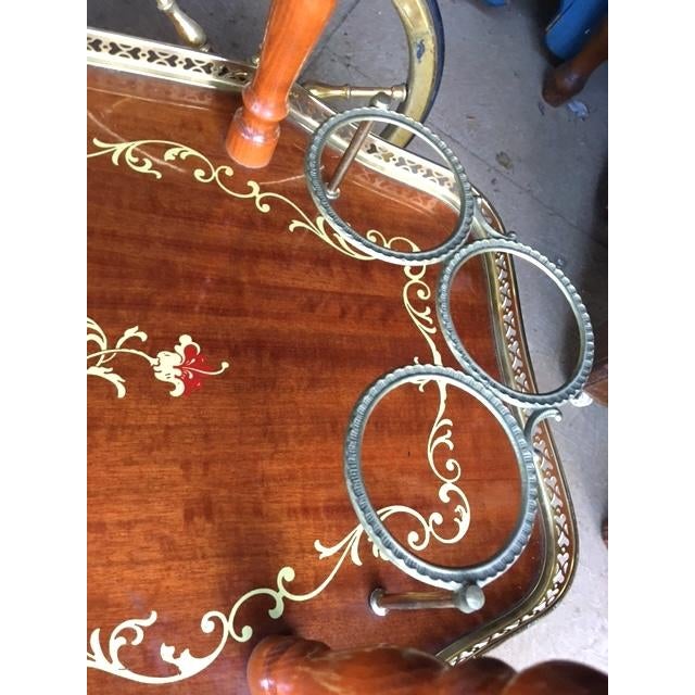 Mid 20th Century Italian or Hollywood Regency Style Bar Cart For Sale - Image 4 of 14