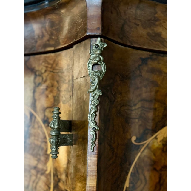 Brown Antique Italian Venetian Burl Walnut Triple Armoire For Sale - Image 8 of 12