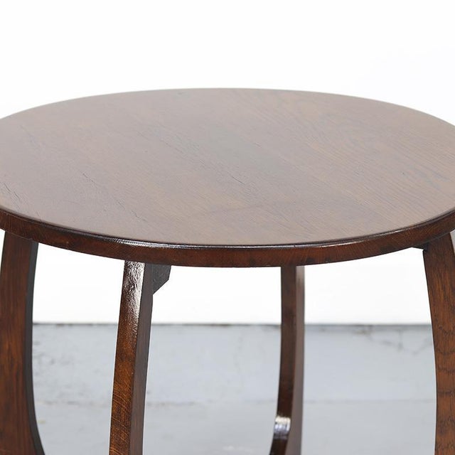 Wood Art Deco Oak Side Table For Sale - Image 7 of 8