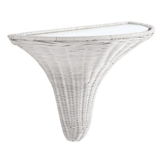 Amanda Lindroth Baytree Wicker Bracket in White For Sale