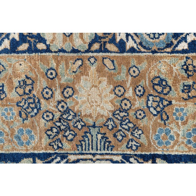 Textile Authentic 1900s Persian Kirman Botanic Handmade Wool Carpet For Sale - Image 7 of 10