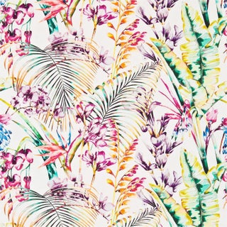 Harlequin Paradise Fabric in Papaya/Flamingo/Apple For Sale
