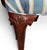 Pair of Vintage Upholstered Queen Anne Style Striped Armchairs With Shell Carving For Sale - Image 13 of 17