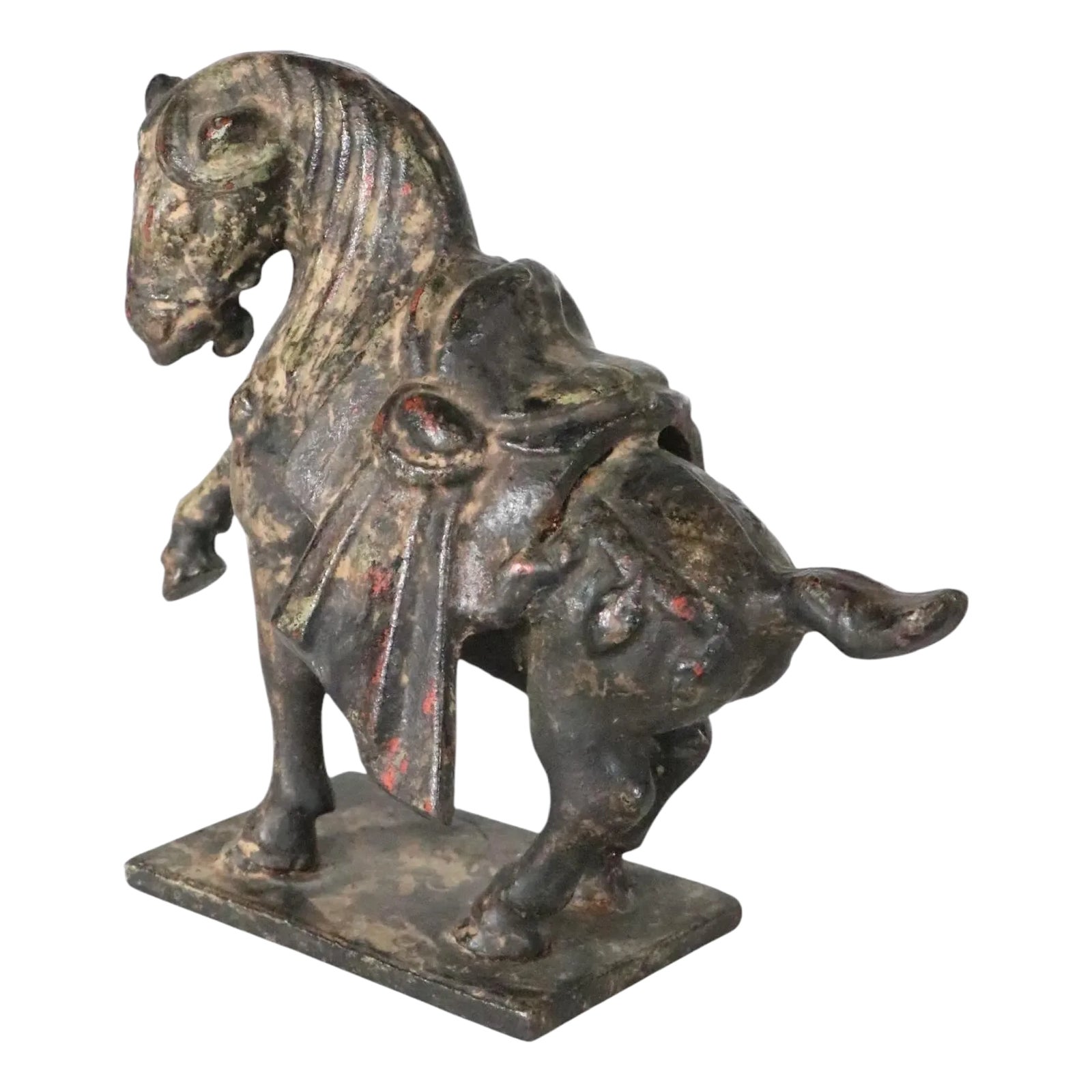 Early 20th Century Cast Iron Tang Dynasty War Horse by Wony Japan ...