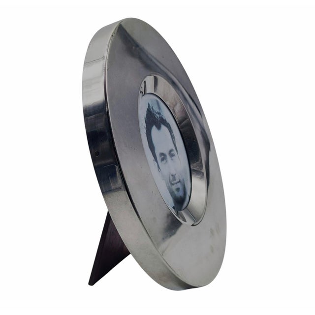Round Roma Silverplate Photo Frame from Argenteria Fornari, Italy, 1970s For Sale - Image 6 of 6