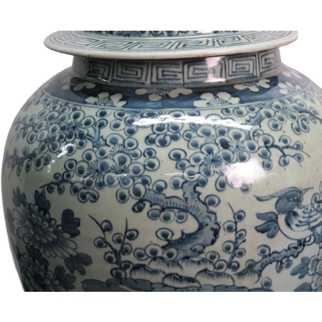 Blue & White Ginger Jar - 24" Inch High For Sale - Image 10 of 13