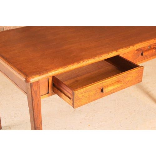 Wood Mid-Century Modern British Oak Desk with Drawers by Abbess, 1950s For Sale - Image 7 of 11