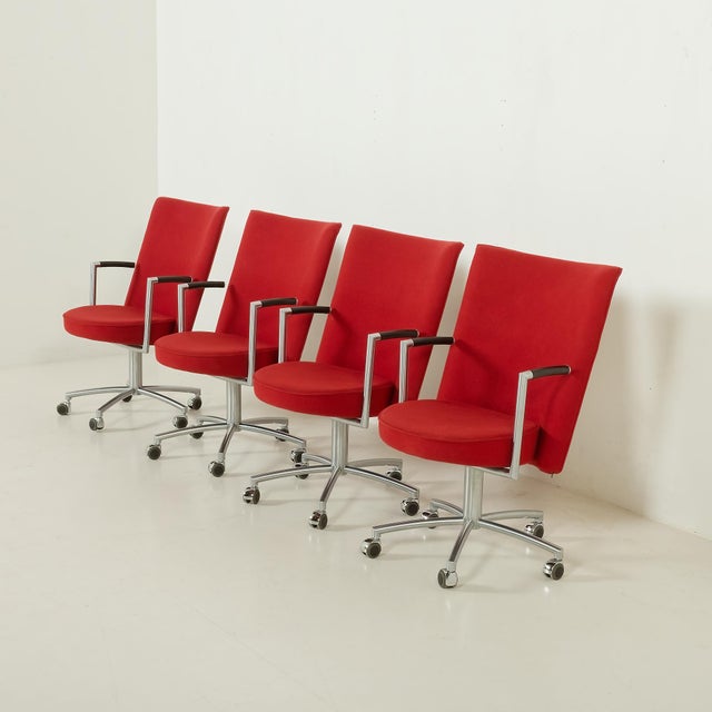 Partner Chairs by J. Foersom & P. ​​Hiort-Lorenzen for Erik Jørgensen, Denmark, 1970s, Set of 4 For Sale - Image 12 of 18