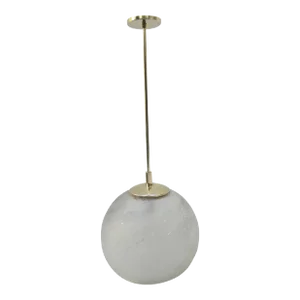 Mid 20th Century Italian Glass and Brass Pendant Light