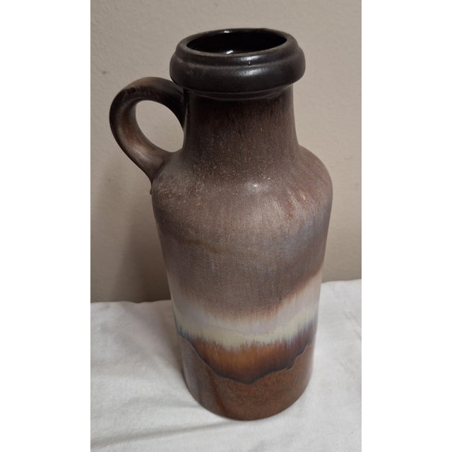 Vintage Ceramic Vase with Beige-Brown Glaze by Scheurich, 1970s For Sale - Image 3 of 4