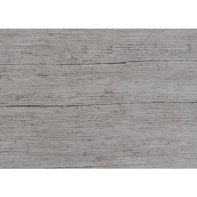 Contemporary Minimalist Modern Rug With Subtle Horizontal Lines Rug by Keivan Woven Arts For Sale - Image 3 of 12