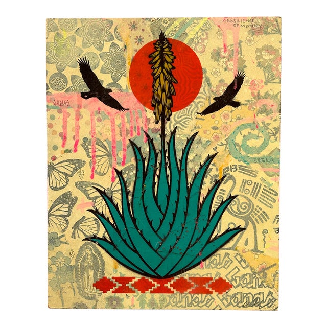 Ernesto Yerena “Resilience of Memory,” 2017 — Mixed Media on Panel For Sale