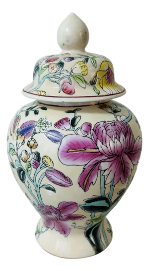 Vintage Chinoiserie Lidded Jar