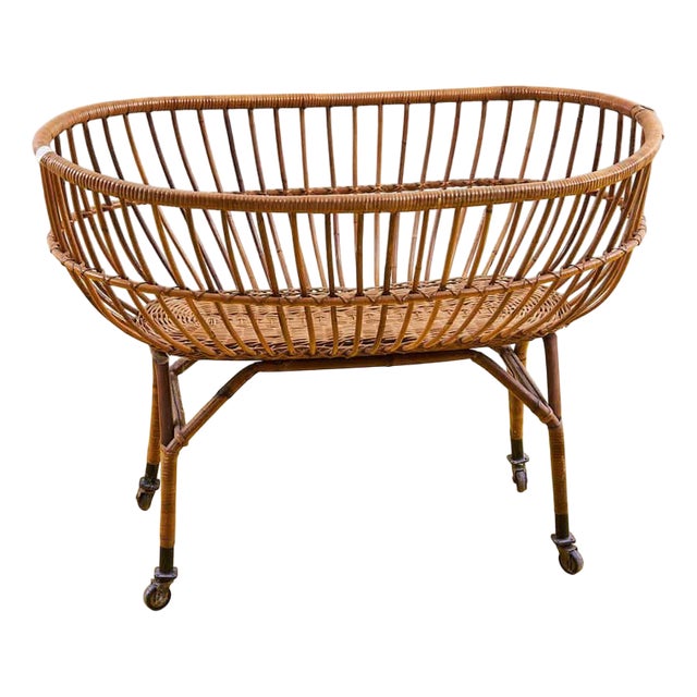 Vintage Bamboo Bed, 1960s For Sale